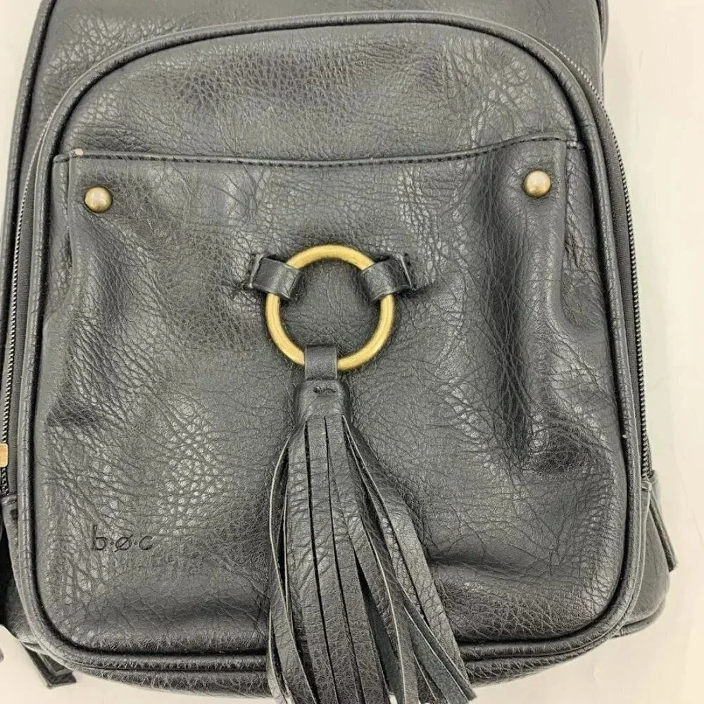 B.O.C. Born Concepts Mini Tassel Vegan Harness‎ Pebbled Leather Storage Backpack